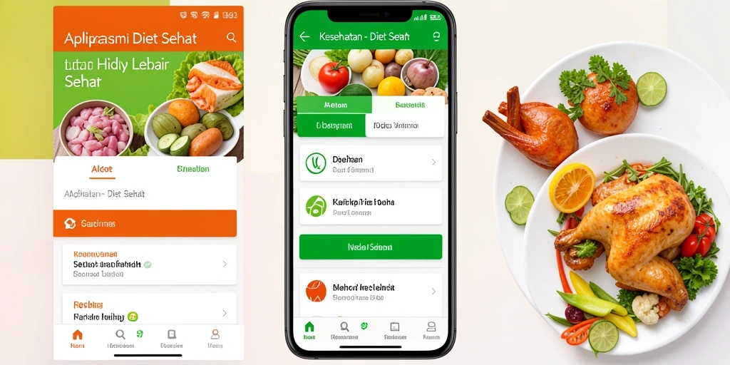 Antarmuka aplikasi AA62 yang intuitif untuk diet sehat.