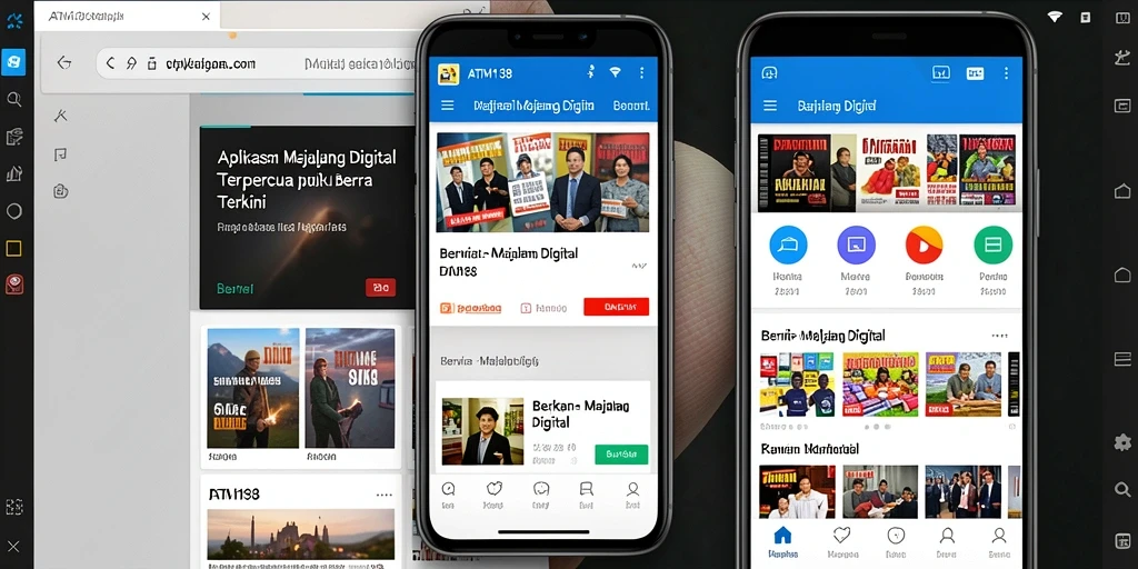 Tampilan antarmuka aplikasi Majalah Digital ATM138 yang modern.