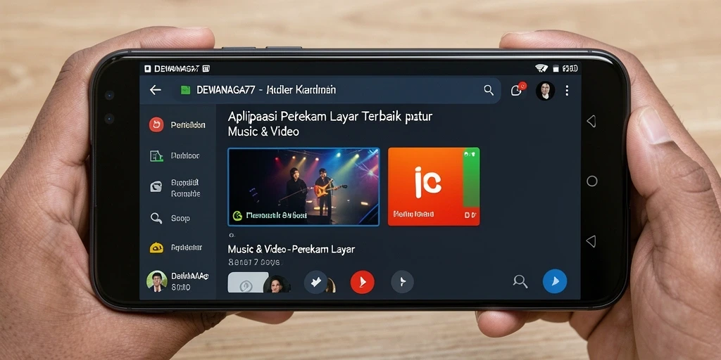 Tampilan antarmuka DEWANAGA77 yang intuitif untuk perekaman layar.