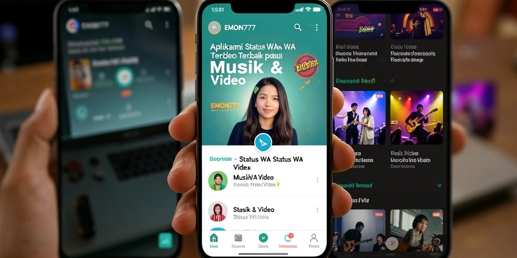 Tampilan antarmuka aplikasi EMON777 yang simpel dan menarik.