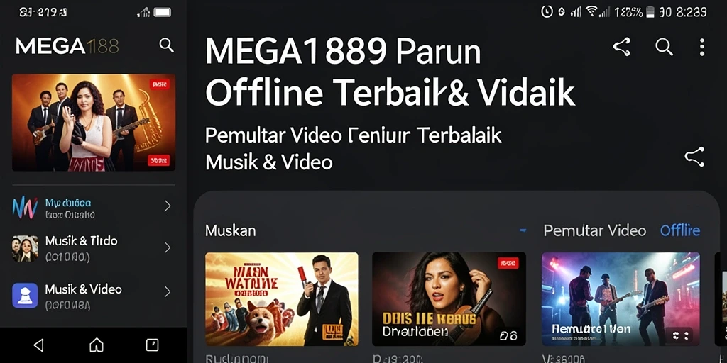 Tampilan antarmuka MEGA188 yang menarik dan fungsional untuk pemutar video.