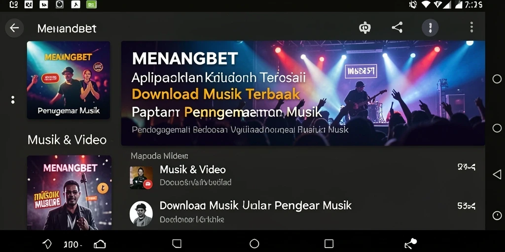 Tampilan antarmuka aplikasi Download Musik MENANGBET yang user-friendly.
