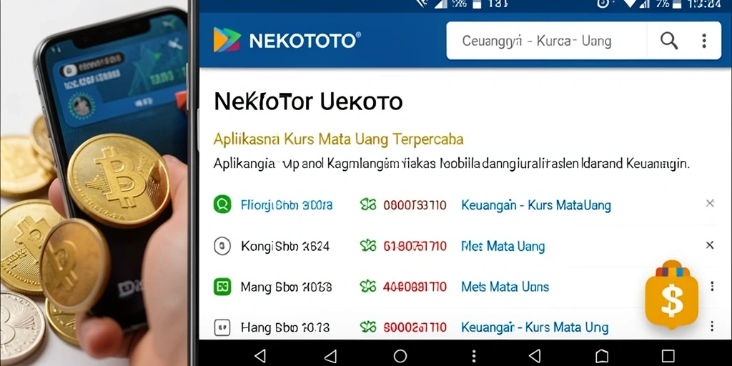 Antarmuka aplikasi NEKOTOTO menampilkan data kurs mata uang dengan jelas dan ringkas.