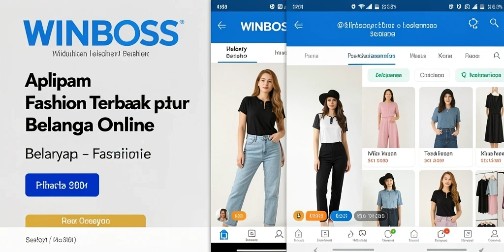 Antarmuka WINBOSS menampilkan berbagai produk fashion menarik dan stylish.