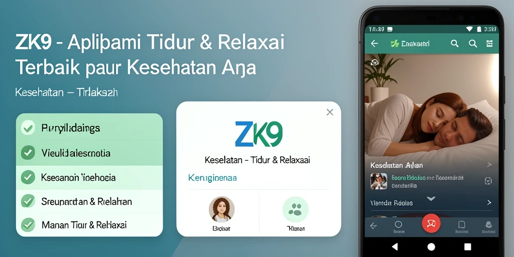 Antarmuka ZK9 menampilkan berbagai pilihan suara relaksasi untuk tidur.